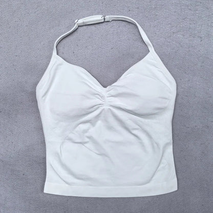 Seamless Yoga Set Women 2Pcs Padded Halter Tank Top Scrunch Butt Lifting Gym Leggings Set Woman Sportswear Workout Clothes