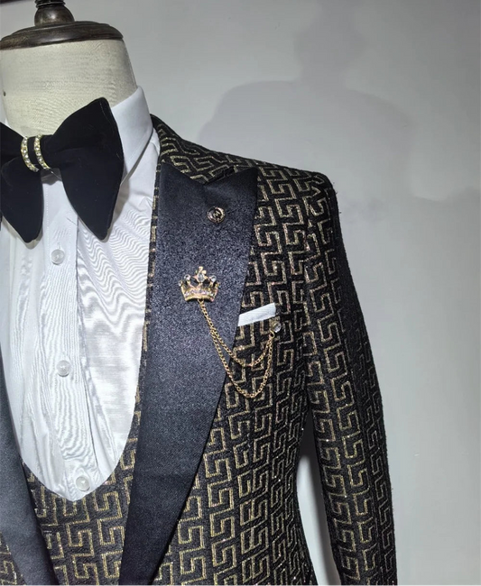 Men Suit Set For Wedding Groom Suit Business 3 Piece Set For Men 2026 Popular Printed Jacket Dress Blazers Coat Trousers Suit