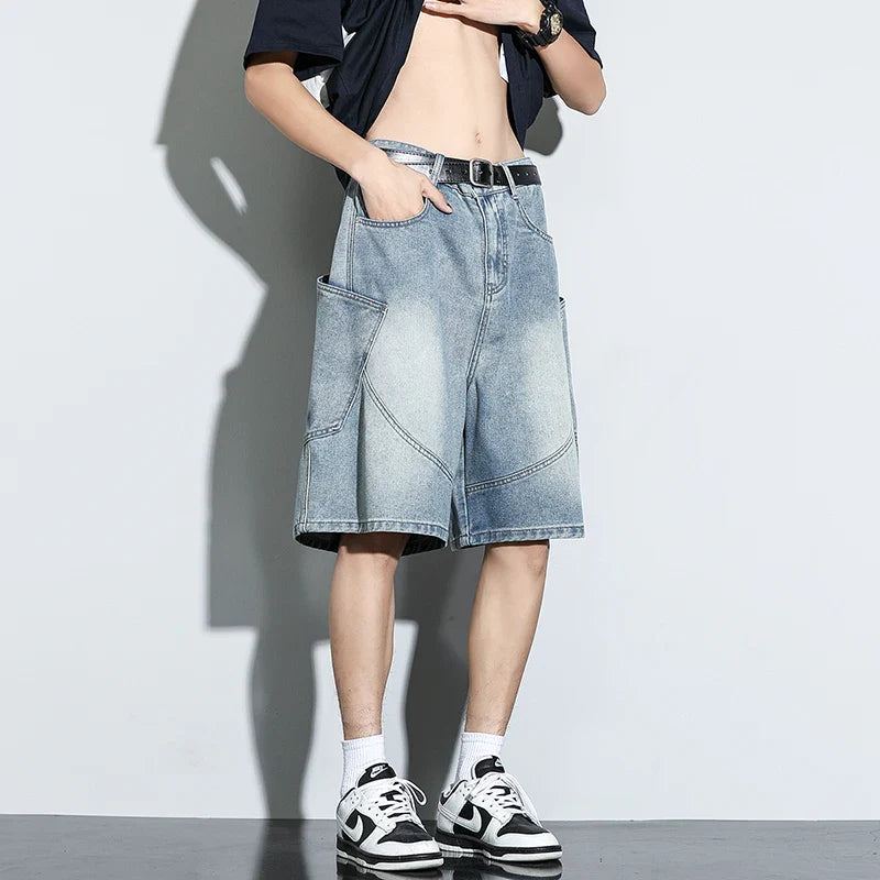 Baggy Denim Shorts Fashion Casual Straight Harajuku Jeans