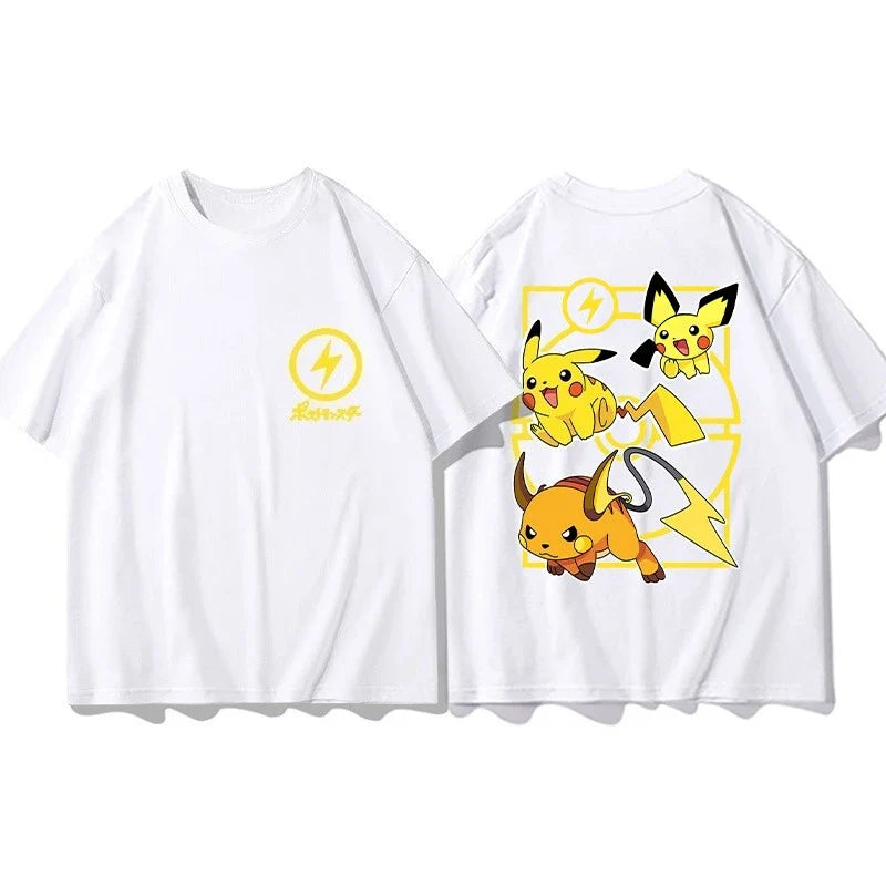 Short Sleeve T-Shirt Gengar Psyduck Mewtwo Printed Men's Boys and Girls Summer New Fashion Top