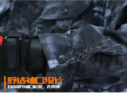 Labor Insurance Cloth Uniform Men's Soft Tracksuit Outdoor Suit Designer Clothes Black Python Pattern Wear-resistant Overalls