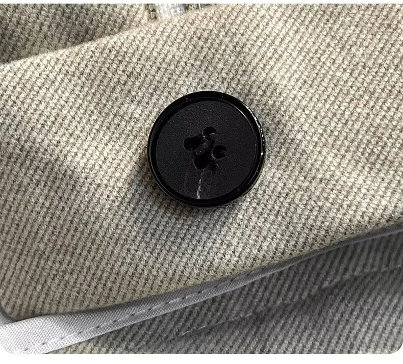 Men's Woolen Straight Leg Casual Pants Autumn Winter Thickened Fashionable Nine Point Pants mid Waist Pure Color Anti-Wrinkle