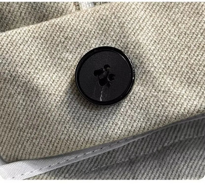 Men's Woolen Straight Leg Casual Pants Autumn Winter Thickened Fashionable Nine Point Pants mid Waist Pure Color Anti-Wrinkle