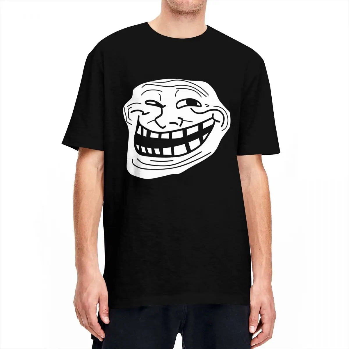 Rage Comic Trollfac T Shirt Funny Anime Hip Hop T-Shirts Short-Sleeved Awesome Tops Summer Pure Cotton Round Neck  6XL Clothes