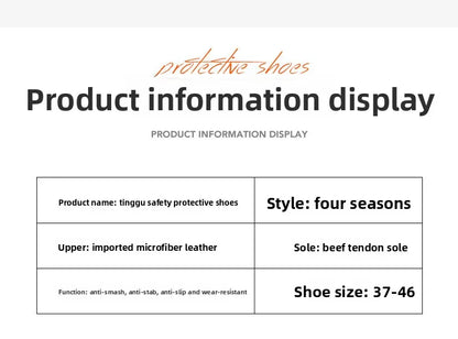 Four Season Labor Protection Shoes Anti Smashing Anti Piercing Steel ToeCap Anti Slip SafetyShoesWear-resistant Protective Shoes