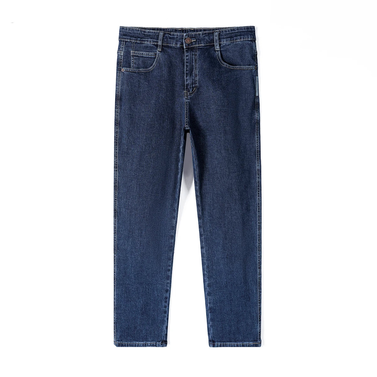 Men's Baggy Straight Leg Jeans Casual Stretch Denim 9-Length Comfortable Loose Trousers Spring Autumn Versatile Wide-Leg Pants