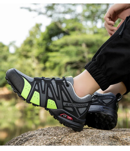 Sapatos de Caminhada Masculinos e Femininos Impermeáveis para Exteriores Tênis de Treino com Cadarço para Escalada Trekking Tênis de Montanha para Caminhada e Caça Tênis Táticos