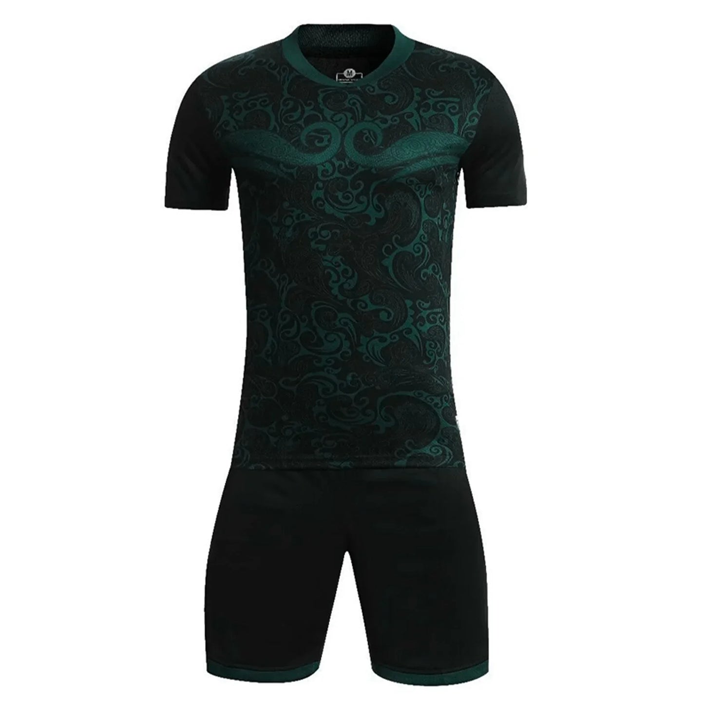 2 Pcs Summer Children's Quick-Drying Sports Set Boys Girls Soccer Training Outfit Short Sleeve Stylish Print T-shirt with Shorts