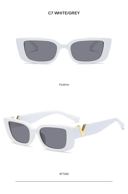 Fashion Cat Eye Sunglasses Luxury V Sun Glasses For Ladies Classic Rectangle Driving Eyewear UV400