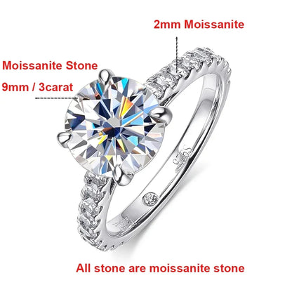 Full Moissanite Bridal Rings Set With  Certificate D Color Diamond Engagement Ring 925 Sterling Silver Wedding Band For Women