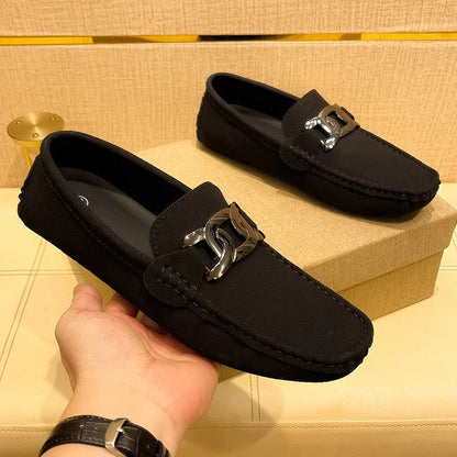 Loafers Men Big Size 48 Soft Driving Moccasins High Quality Flats Suede Leather Shoes Men Slip-on Luxury Loafers for Men