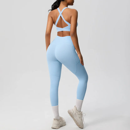 Yoga Suit Sports Set Womens Sportswear Sports women's yoga bra  Tummy Control Slimming Booty Leggings Women's tracksuit