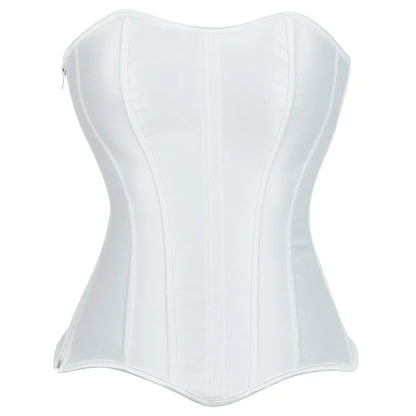 Corsets Bustiers for Women Overbust Corset Top Corselet Sexy Satin Lace up Zipper Corsetto Shaper Gothic Korsett Black
