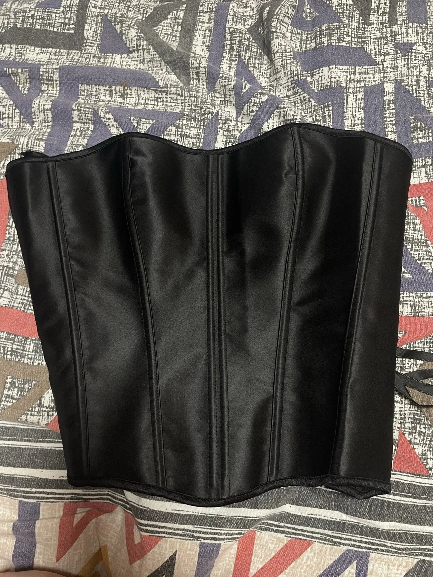 Corsets Bustiers for Women Overbust Corset Top Corselet Sexy Satin Lace up Zipper Corsetto Shaper Gothic Korsett Black