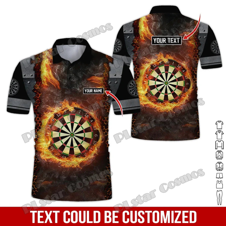 PLstar Cosmos Darts Team Custom Name 3D All Over Printed Premium Men's Polo Shirt Summer Street Casual Short sleeve shirt WK62