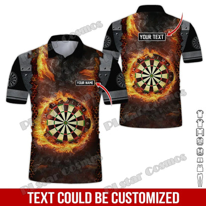 PLstar Cosmos Darts Team Custom Name 3D All Over Printed Premium Men's Polo Shirt Summer Street Casual Short sleeve shirt WK62