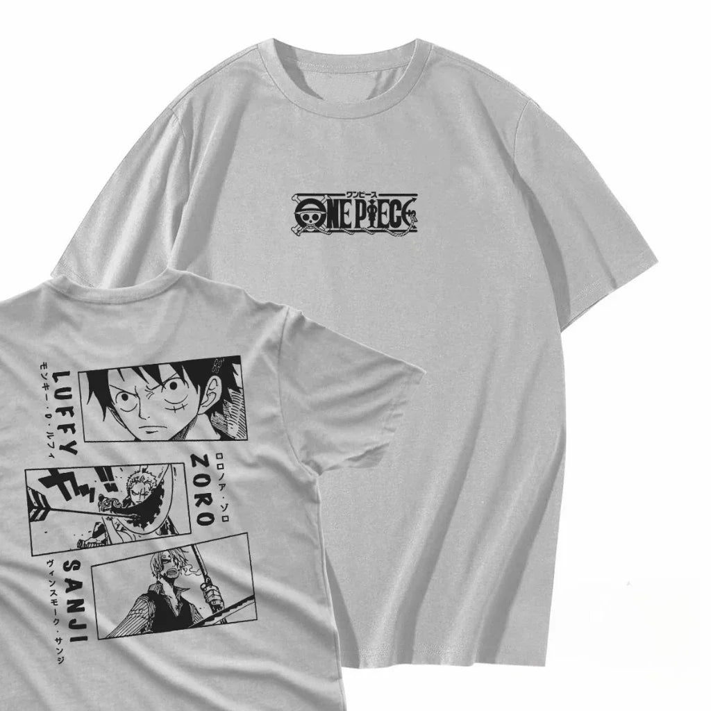 Japanese Anime ONE PIECE Summer T-shirt Casual Sports Fitness Loose Oversized Comfortable Cotton Short Sleeves for Men and Women