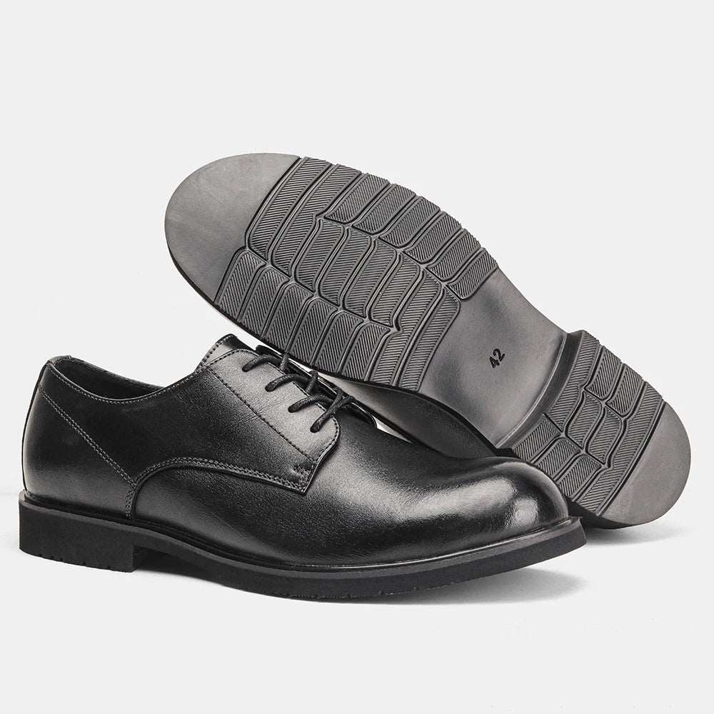 Genuine Leather Men Derby Shoes Ultralight Comfortable fashion Men Casual shoes Black Men Leather Shoes #KD6675