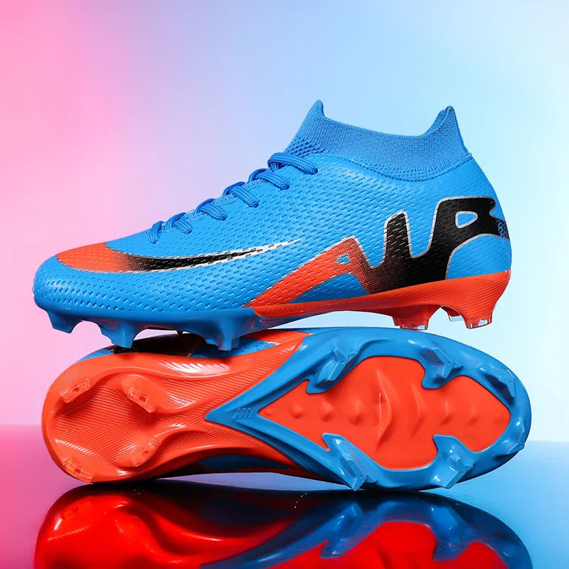 New Men Football Boots Cleats High-top Sneakers High-quality Non-Slip Indoor Soccer Shoes Futsal Grass Match Hot-selling Outdoor