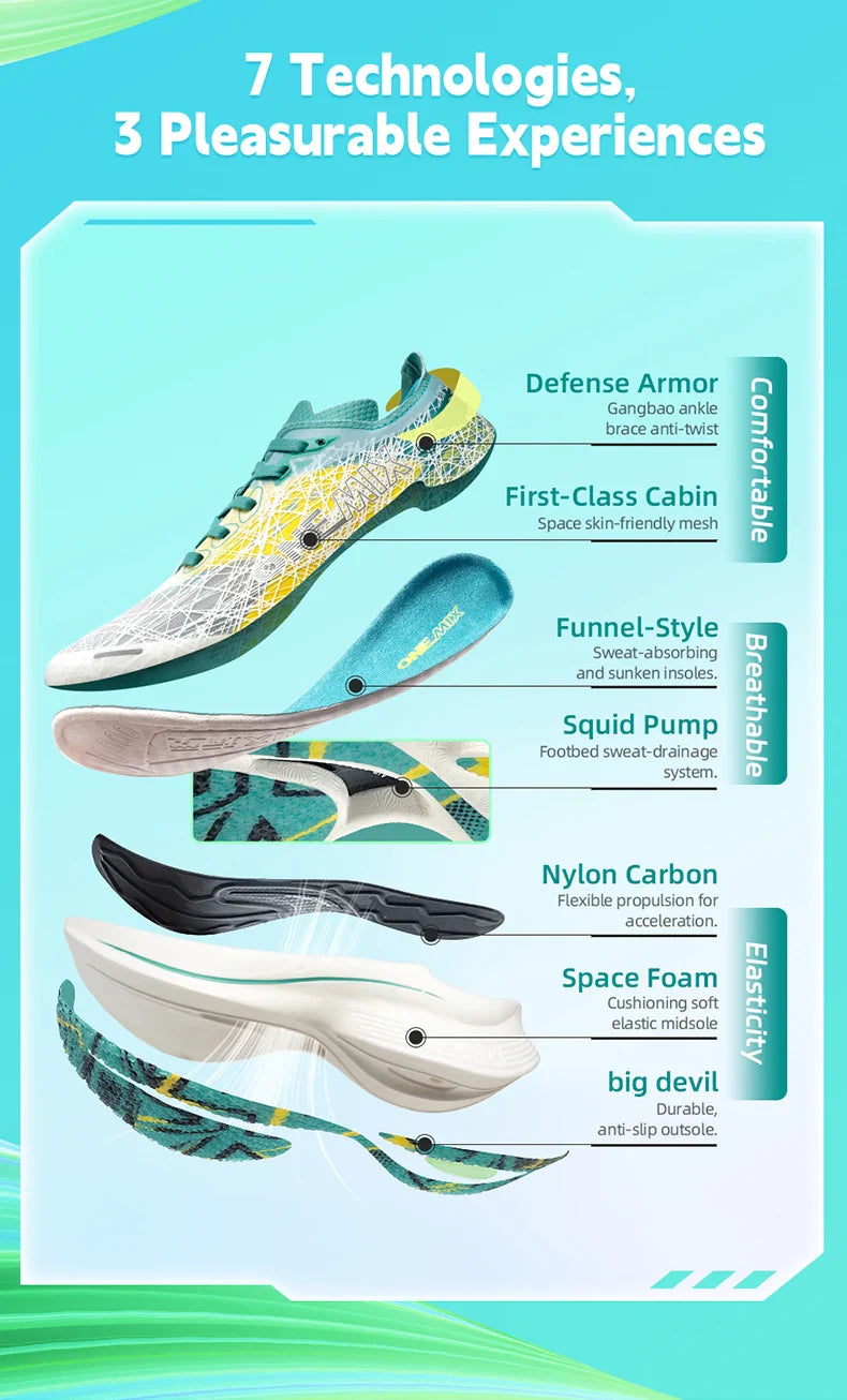 Carbon Fiber Plate Running Shoes Traction Shock Absorption Sneakers Professional Marathon PB Racing Sports Trainers Shoes