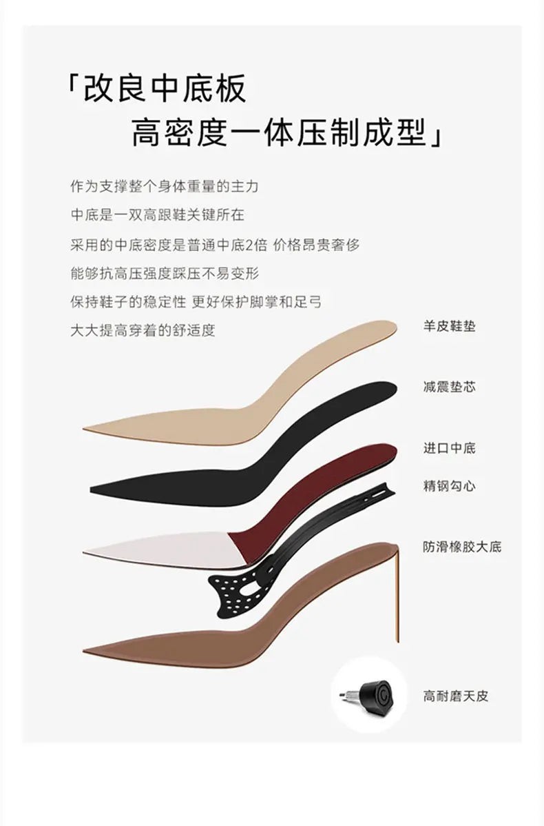 Black patent leather high-end, versatile and comfortable high heels, 2026 autumn new style pointed thin heel sandals for women