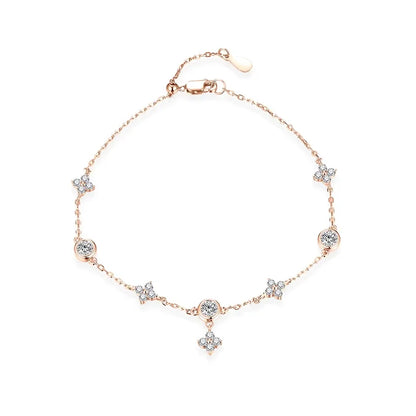 Classcial Moissanite Bracelet for Women 925 Sterling Silver Soild 18K 14K 10K Gold Pearl Bracelet for Party Anniversary