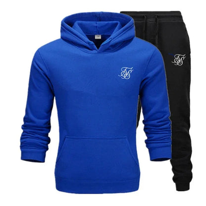 sik silk Men Brand New Sets Fashion Autumn Spring Sporting Suit Sweatshirt Sweatpants Mens Clothing 2 Pieces Sets Slim Tracksuit