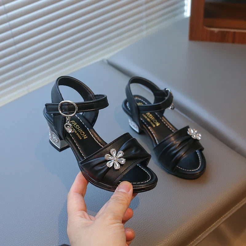 Girls Princess Sandals Summer Kids Low Heels Fashion Party Dress Casual Shoes Outdoor Causal Sandals Children Soft Sole Bow