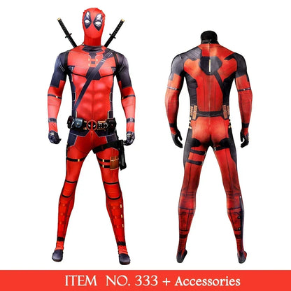 Deadpool Child Costume Halloween Costumes Kids Men Adult Superhero Bodysuit Jumpsuit Children Cosplay Costume Swords Accessories