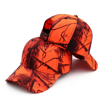 Orange Camouflage Cotton Dad Snapback Hat Outdoor Fishing Baseball Cap Bold Fluorescent Orange Camo Hunting Hat