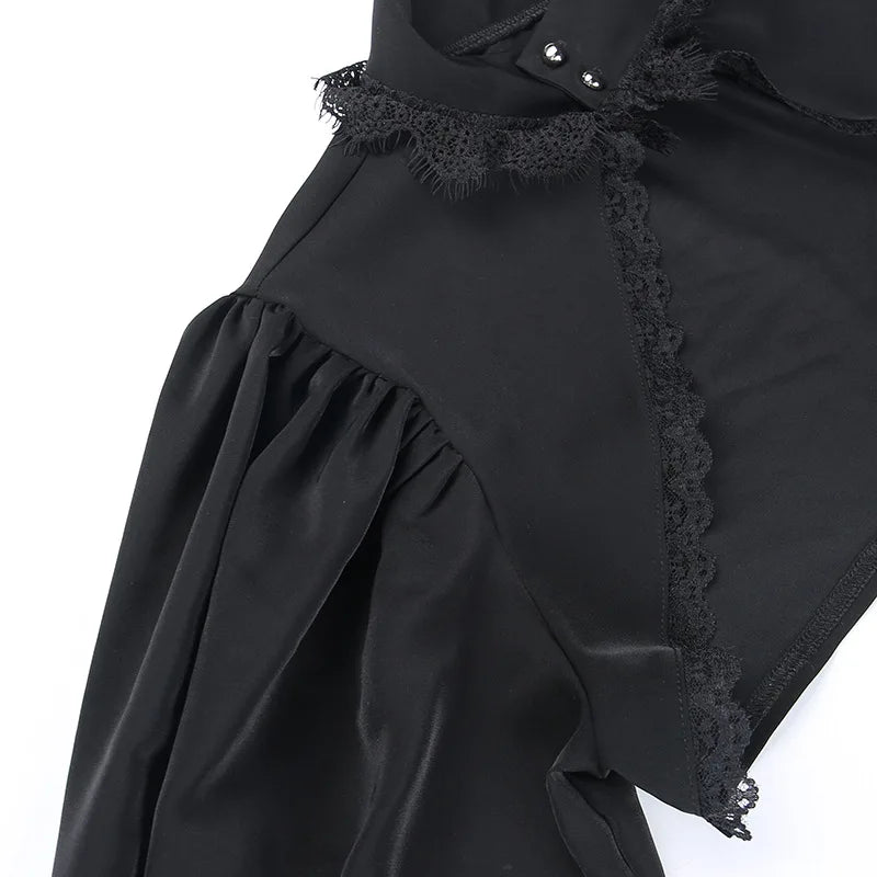 Sleeve Smock High Street Sexy Black Winter Long Sleeve Crop Top Aesthetic Fairy  Blusas Mujer De Moda 2022