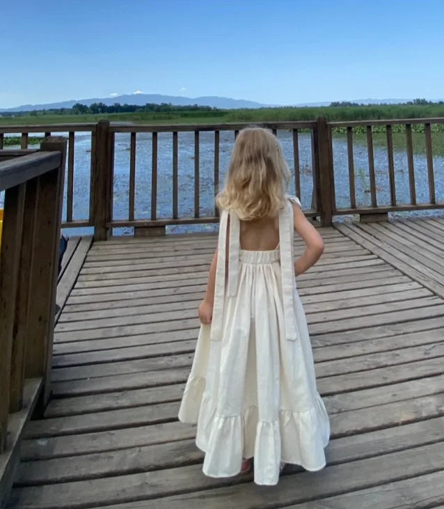 Long Slip Dress Princess Grils Children Spring Summer New Fashionable Comfortable Solid Simple All-matching Casual