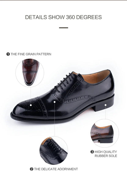 Luxury Mens Leather Wedding Shoes China Factory Hot Selling Handmade Genuine Men Formal Dress Shoes Lace-Up Classic Brogue Shoe