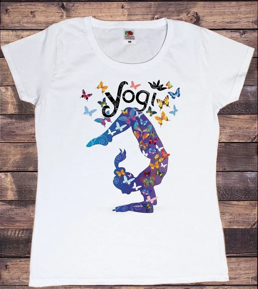 Yoga Print Tshirt Women Bird Om Aum Jade Buddha Meditation Tie Die T Shirt Femme T-Shirt Tops