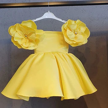 New Fashion Flowers Girls Dress 1st Year Birthday Party Baby Baptism Dress For Girls Princess Christmas Costume Infants Vestidos