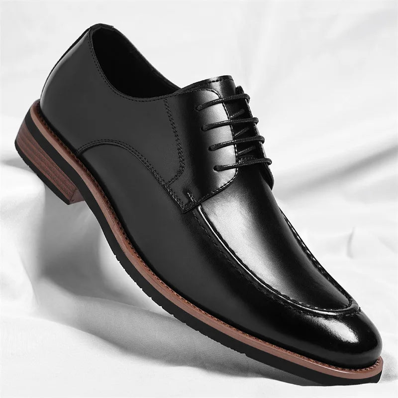 Fashion Designer's New Gentleman's Brown and Black Lace-up Men's Formal Leather Shoes
