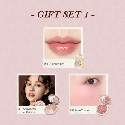 Flower Knows Makeup Set Sweetie Bear Gift Kit Setting Powder Long Lasting Concealer Palette Matte Blush Lipstick Pressed Powder