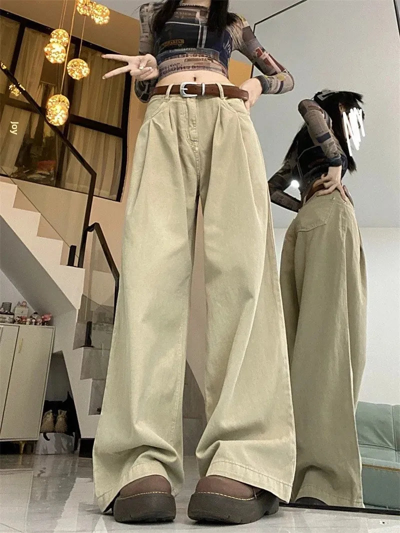 Vintage American Style Casual Straight-Leg Jeans