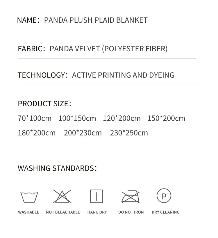 1 Piece Pink White Flannel Panda Fleece Soft And Comfortable Blanket Nap Blanket Suitable For Sofa Bed Sofa Office Suitable
