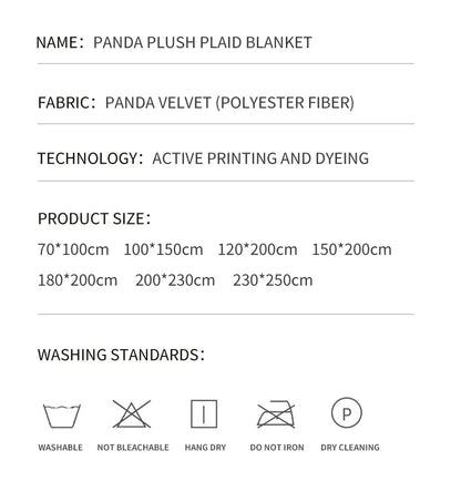 1 Piece Pink White Flannel Panda Fleece Soft And Comfortable Blanket Nap Blanket Suitable For Sofa Bed Sofa Office Suitable