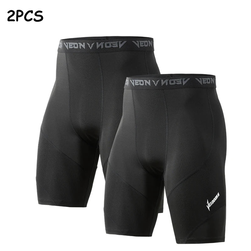 2PCS Running Tights Cool Dry Athletic Workout Cycling Shorts Leggings Sports Baselayer Running Athletic Workout Active Pants