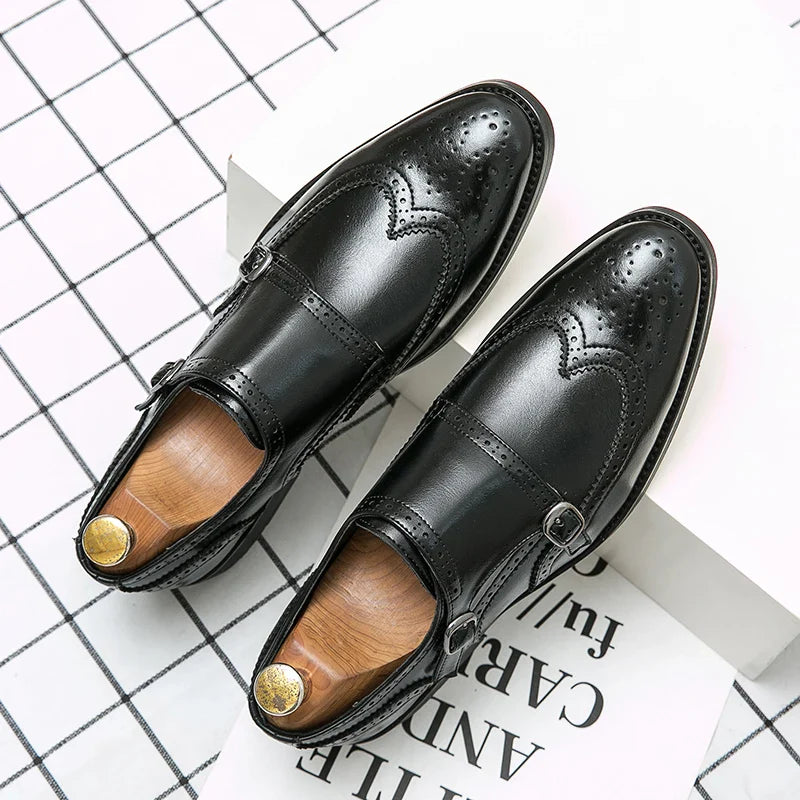 Classic Dress Shoes Men Trend Casual Business Office Leather Shoes For Men Large Size 48 Social Party Formal Brogues Shoes Male
