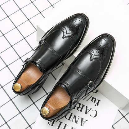 Classic Dress Shoes Men Trend Casual Business Office Leather Shoes For Men Large Size 48 Social Party Formal Brogues Shoes Male