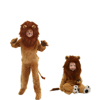 Anime Black Panther And Wizard of Oz Cute Lion Cosplay Costume Bodysuits Children For Men Boys Halloween Superhero Jumpsuits