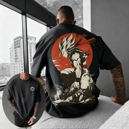 Printed T-shirt 2025 Men's Summer New Hip Hop Trend Versatile Large Loose Casual Parent Child Top