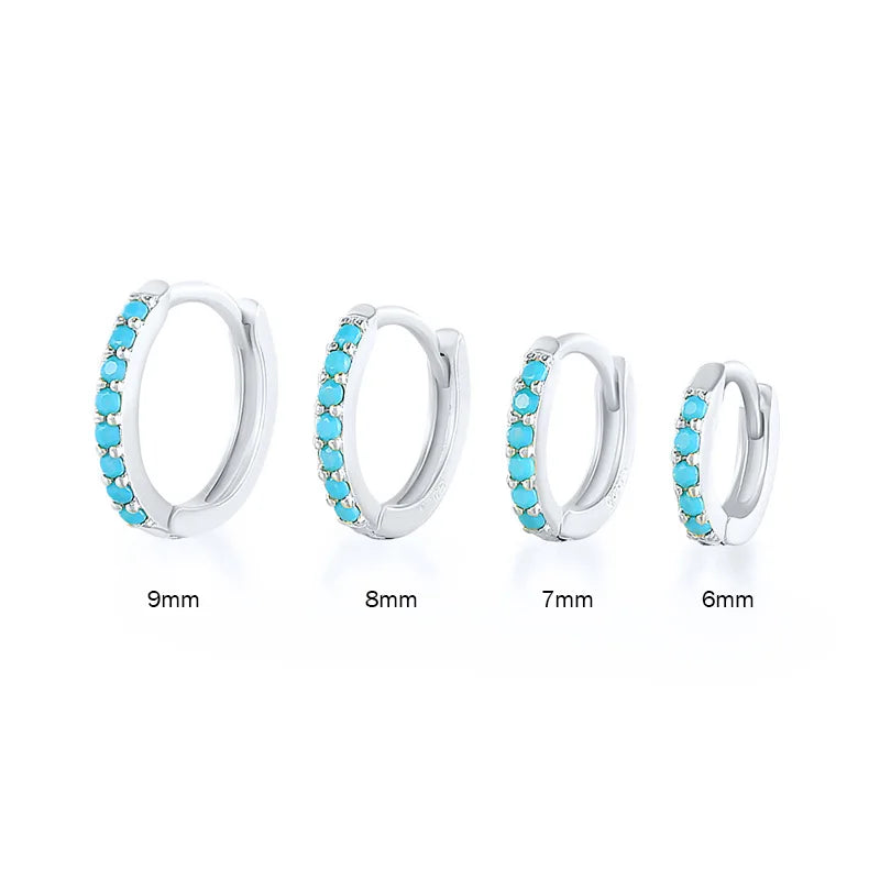 2PCS Stainless Steel Minimal Crystal Zirconia Hoop Earrings Gold Silver Color Small Huggie Cartilage Earring Piercing Jewelry