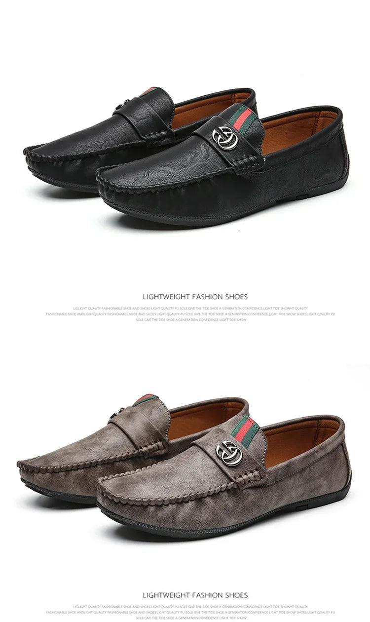 Men Driving Shoe Leather High Quality Breathable Slip on Men Casual Shoes Comfortable Light Men Loafers Formal Men Dress Shoes