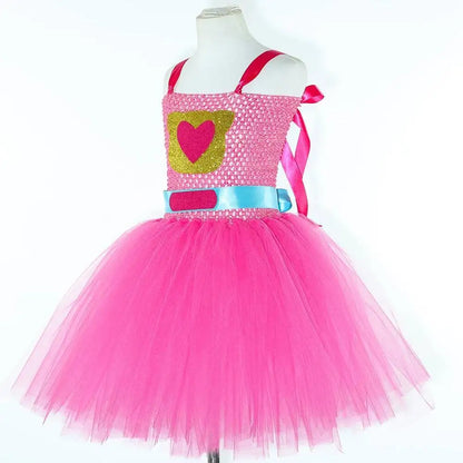 Super Kitty Costumes for Girls Super Cat Tutu Dress for Kids Christmas Halloween Outfits Children Animal Clothes with Eyes Patch