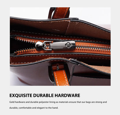High Quality Women's Genuine Leather Tote Lady Luxury Designer Cowhide Shoulder Bag Large Capacity OL Handbag Shopper Bag