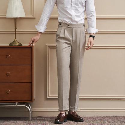 Neapolitan-Style Men‘s Cuffed Ankle Trousers | Slim Fit | Spring/Summer New Arrival